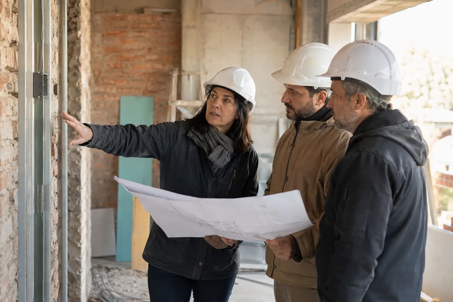 Arquitectos en Montevideo coordinando dirección de obra y especialistas