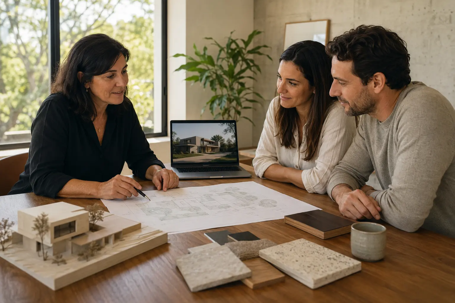 Reunión de arquitectura para definir una obra nueva