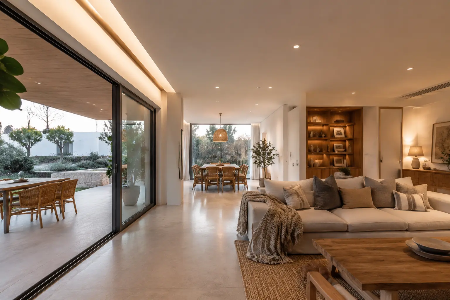 Interior confortable de vivienda proyectada en Steel Framing Uruguay