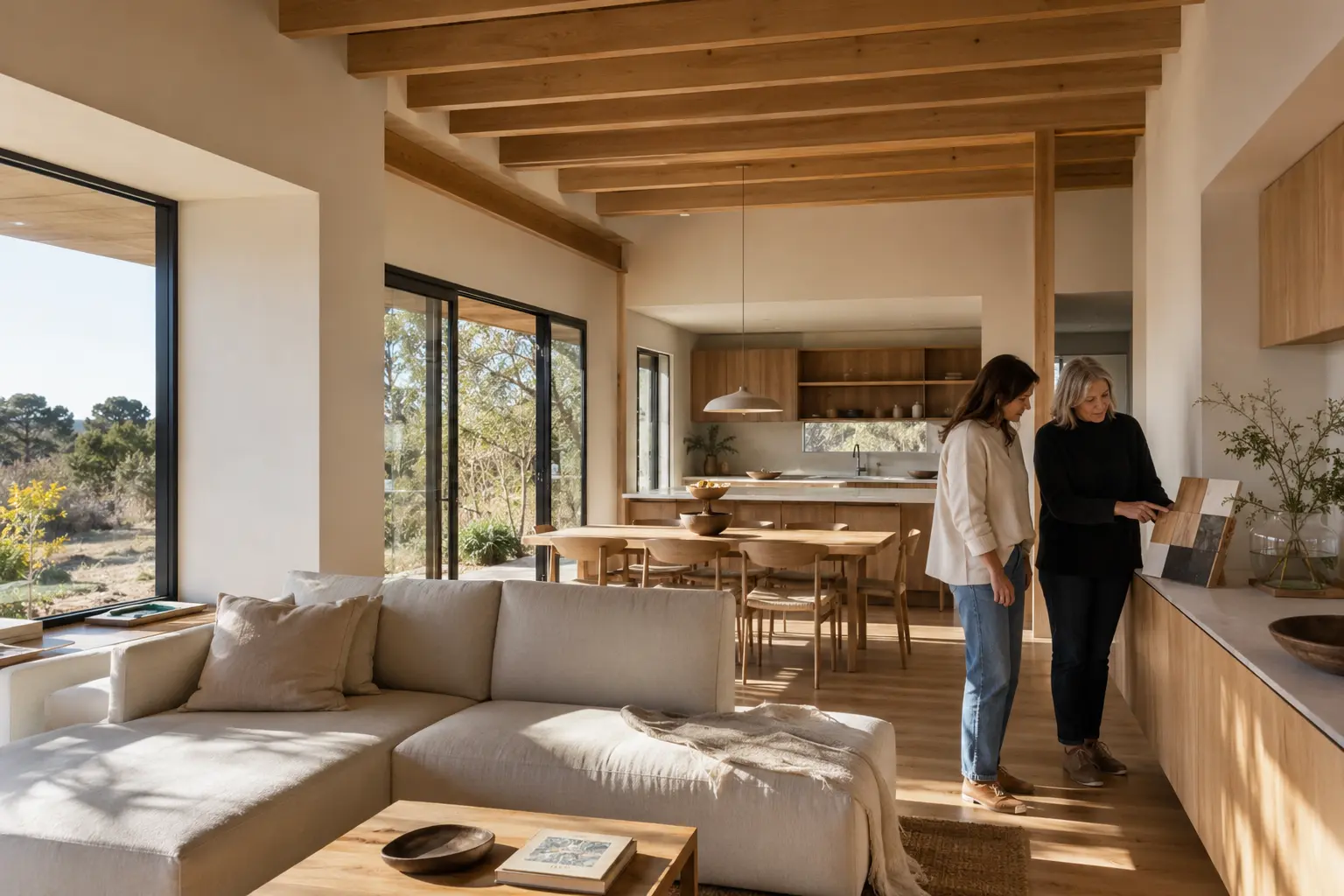 Interior confortable de casas de madera Wood Frame