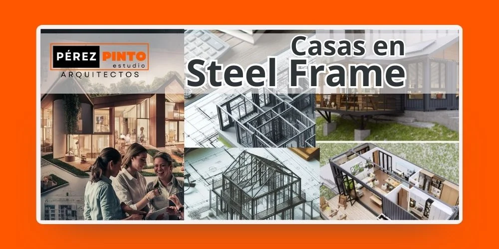 Steel Frame tu casa ideal para el campo o balneario o country privado Perez Pinto Arquitectos
